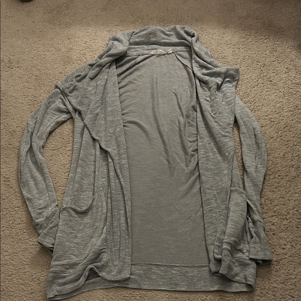 Athleta Women's Gray Open Front Cardigan Sweater
